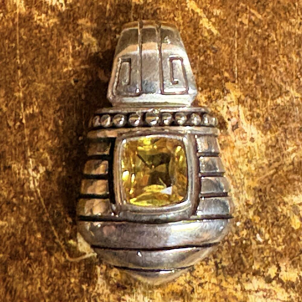 Sterling Silver and Citrine Pendant by NF Made in Thailand